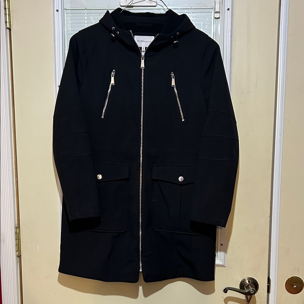EUC BCBGeneration Black Hooded Coat